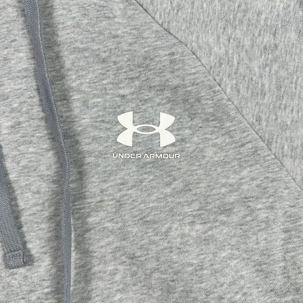 Under Armour Rival Fleece Hoodie Mens Medium Grey Pullover Logo 1366723 035 - Picture 6 of 9